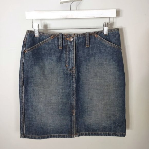 J Crew Cotton Denim Skirt - Picture 1 of 7